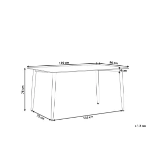 Beliani Table De Salle à Manger En Verre / Pieds Noirs 150 X 90 Cm TOTHAM 9