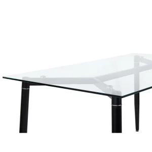 Beliani Table De Salle à Manger En Verre / Pieds Noirs 150 X 90 Cm TOTHAM 15