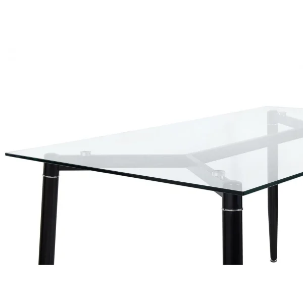 Beliani Table De Salle à Manger En Verre / Pieds Noirs 150 X 90 Cm TOTHAM 6