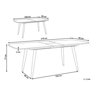 Beliani Table De Salle à Manger Extensible Effet Bois Clair 180/210 X 90 Cm H… 9