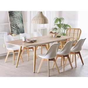 Beliani Table De Salle à Manger Extensible Effet Bois Clair 180/210 X 90 Cm H… 11