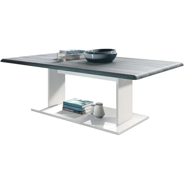 MPC Table De Salon Table Basse En Blanc Avec Plateau De Dessus En Avola-a… 1