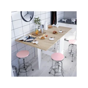 Usinestreet Table Extensible ERIKA L31/140cm – Blanc / Bois 11