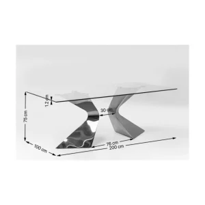 Karedesign Table Gloria 200x100cm Chromée Kare Design 13