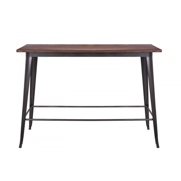 Mendler Table Haute De Bar HWC-H10, Design Industriel, Bois D’orme, Standards … 3