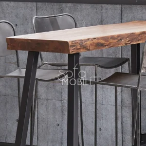 HAPPYMOBILI Table Haute En Bois Massif ACAPULCO 7