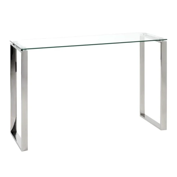 Pegane Table Haute En Verre Trempé Transparent – 120 X 40 X 78 Cm 1