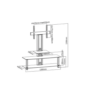 Table Pour TV Maclean MC-626 En Verre Avec Support De La Diagonale De … 7