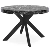 Paris Prix Table Ronde Extensible Zefane 110-260cm Noir & Effet Marbre 8