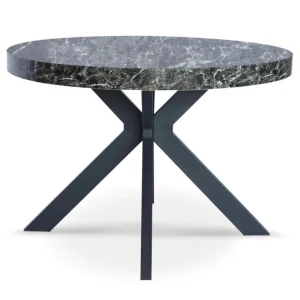 Paris Prix Table Ronde Extensible Zefane 110-260cm Noir & Effet Marbre 8