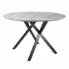 L’Héritier Du Temps Table Ronde Hinsk Table De Repas Design Indus En Acier Noir Et Bois Av… 17