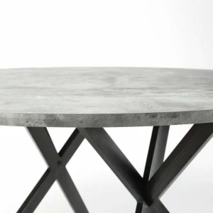 L’Héritier Du Temps Table Ronde Hinsk Table De Repas Design Indus En Acier Noir Et Bois Av… 15