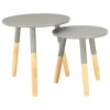 Chunhelife Tables D’appoint 2 Pcs Gris Pin Massif 8