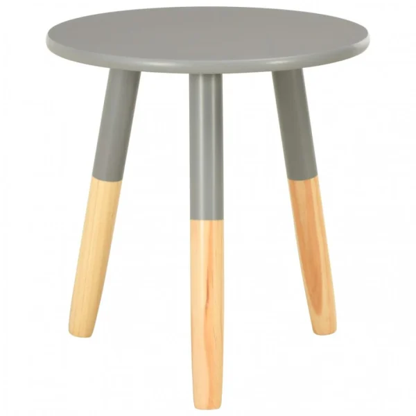 Chunhelife Tables D’appoint 2 Pcs Gris Pin Massif 5