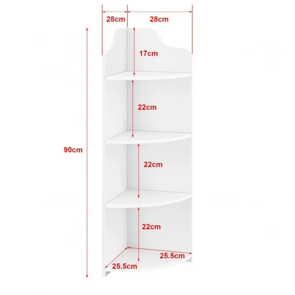 HELLOSHOP26 Étagère D’angle Pour Salle De Bain Meuble De Rangement Avec 4 Surfac… 3