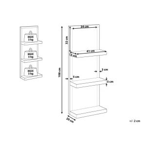 Beliani Étagère De Salle De Bain Effet Miroir GAONA 9