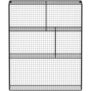 3S. X Home Étagère Murale Grillage à 5 Cases En Métal Noir ZAYN 19