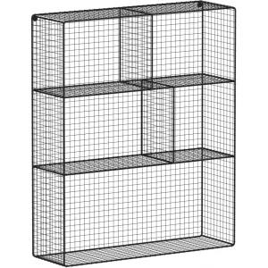 3S. X Home Étagère Murale Grillage à 5 Cases En Métal Noir ZAYN 17