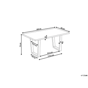 Beliani Table De Salle à Manger En Bois AUSTIN – Marron 9