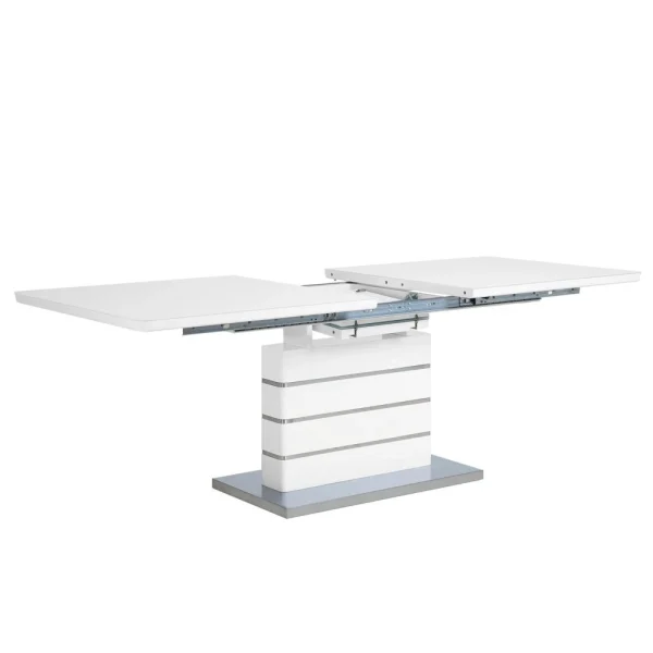 Beliani Table Extensible En Acier Blanc 180/220 X 90 Cm HAMLER – Blanc 1