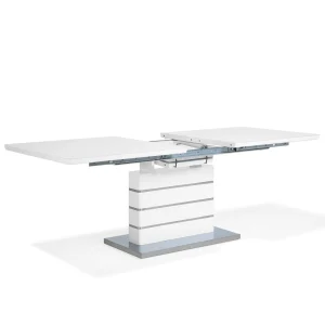 Beliani Table Extensible En Acier Blanc 180/220 X 90 Cm HAMLER – Blanc 13