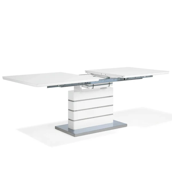 Beliani Table Extensible En Acier Blanc 180/220 X 90 Cm HAMLER – Blanc 5