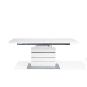 Beliani Table Extensible En Acier Blanc 180/220 X 90 Cm HAMLER – Blanc 15