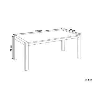 Beliani Table En Bois 150 X 85 Cm NATURA – Marron 7