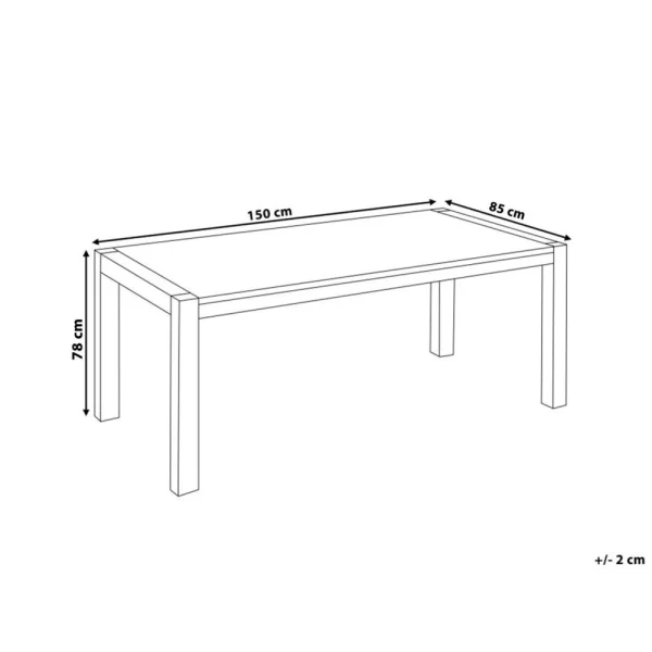 Beliani Table En Bois 150 X 85 Cm NATURA – Marron 3