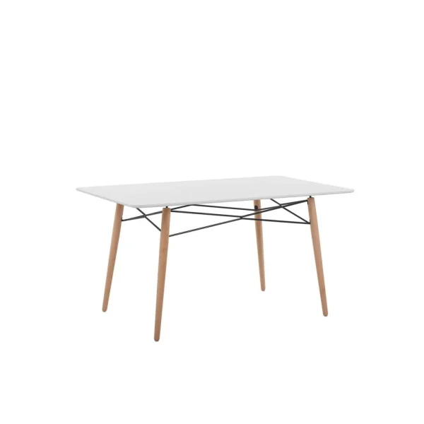 Beliani Table Blanche 140 X 80 Cm BIONDI – Blanc 1