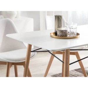 Beliani Table Blanche 140 X 80 Cm BIONDI – Blanc 13