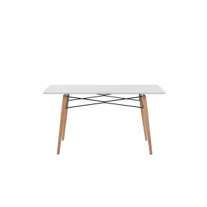 Beliani Table Blanche 140 X 80 Cm BIONDI – Blanc 15