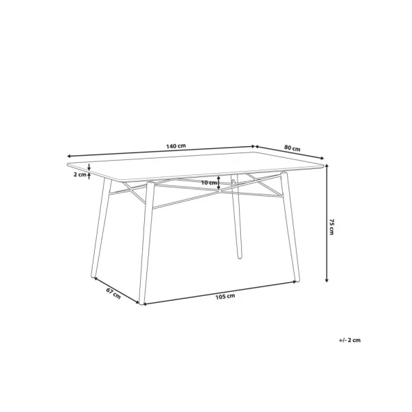 Beliani Table Blanche 140 X 80 Cm BIONDI – Blanc 3