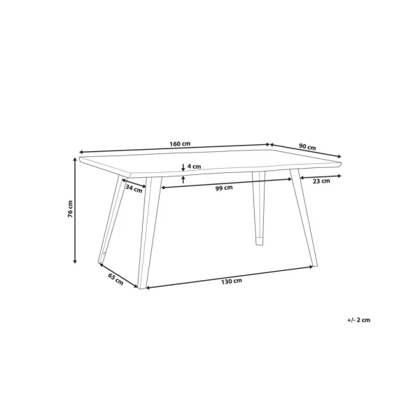 Beliani Table De Salle à Manger Noire Et Marron 160 X 90 WITNEY – 3