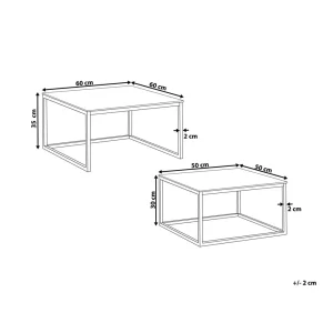 Beliani Lot De 2 Tables Basses Blanches BREA – 9