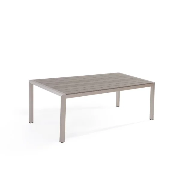 Beliani Table De Jardin En Aluminium Et Bois Synthétique Gris 180 X 9… 1