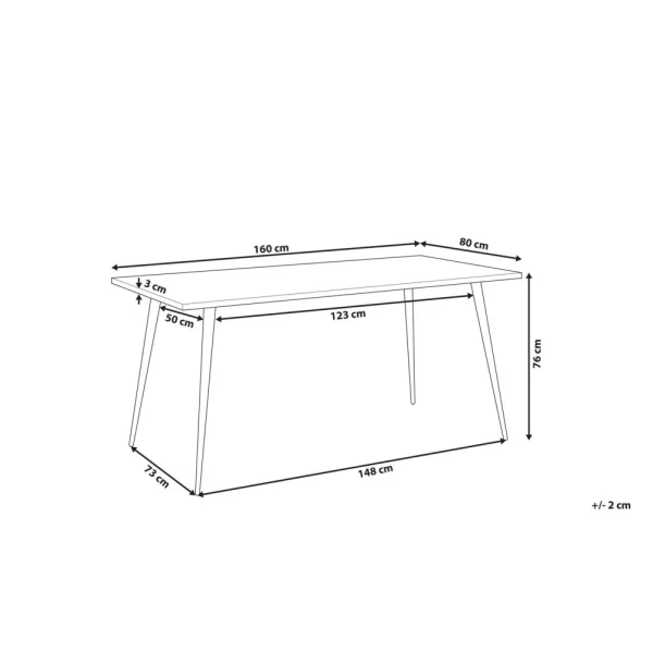 Beliani Table De Salle à Manger Effet Béton Gris 160 X 80 Cm SANTIAG… 3