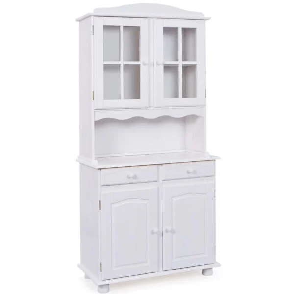 Paris Prix Vaisselier 2 Portes Bois Massif Alienor 198cm Blanc 1