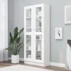 VidaXL Armoire à Vitrine Blanc 82,5×30,5×185,5 Cm Aggloméré 8