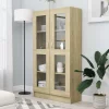 VidaXL Armoire à Vitrine Chêne Sonoma 82,5×30,5×150 Cm Aggloméré 7