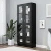 VidaXL Armoire à Vitrine Noir 82,5×30,5×185,5 Cm Aggloméré 11