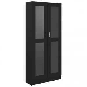 VidaXL Armoire à Vitrine Noir 82,5×30,5×185,5 Cm Aggloméré 9