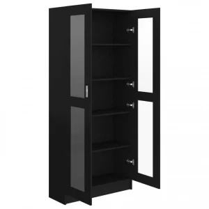 VidaXL Armoire à Vitrine Noir 82,5×30,5×185,5 Cm Aggloméré 15