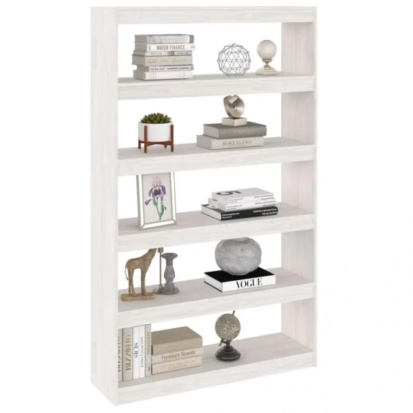 VidaXL Bibliothèque/Séparateur De Pièce Blanc 100x30x167,5 Cm Pin 5