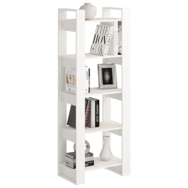 VidaXL Bibliothèque/Séparateur De Pièce Blanc 60x35x160 Cm Bois Mas… 6