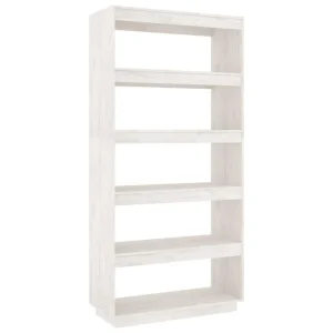 VidaXL Bibliothèque/Séparateur De Pièce Blanc 80x35x167 Cm Pin Mass… 9