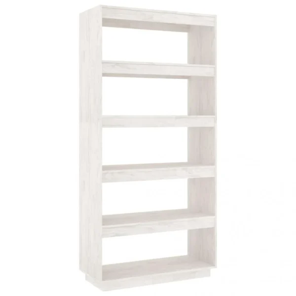 VidaXL Bibliothèque/Séparateur De Pièce Blanc 80x35x167 Cm Pin Mass… 3