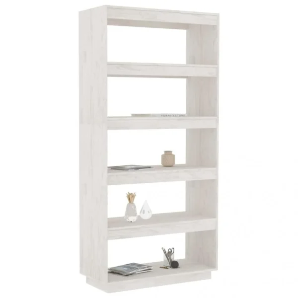 VidaXL Bibliothèque/Séparateur De Pièce Blanc 80x35x167 Cm Pin Mass… 5