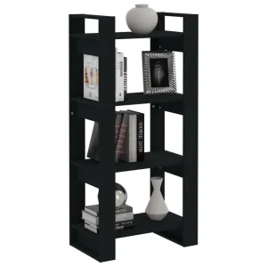 VidaXL Bibliothèque/Séparateur De Pièce Noir 60x35x125 Cm Bois Mass… 11