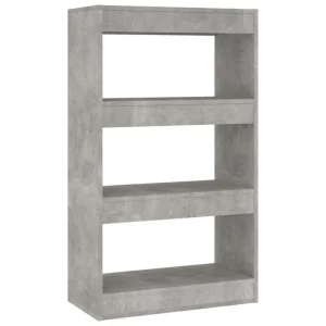 VidaXL Bibliothèque/Séparateur Pièce Gris Béton 60x30x103 Cm Agglo… 9